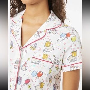 Roberta Roller Rabbit Birthday celebration polo pajamas XS extra small NWOT